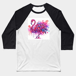 Abstract painting of a pink flamingo Baseball T-Shirt